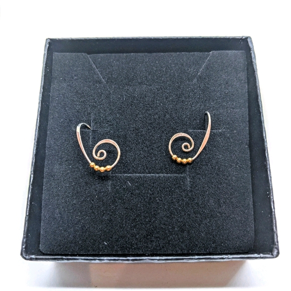 Sterling Silver Spiral Pull Through Earrings - Picture 3 of 3